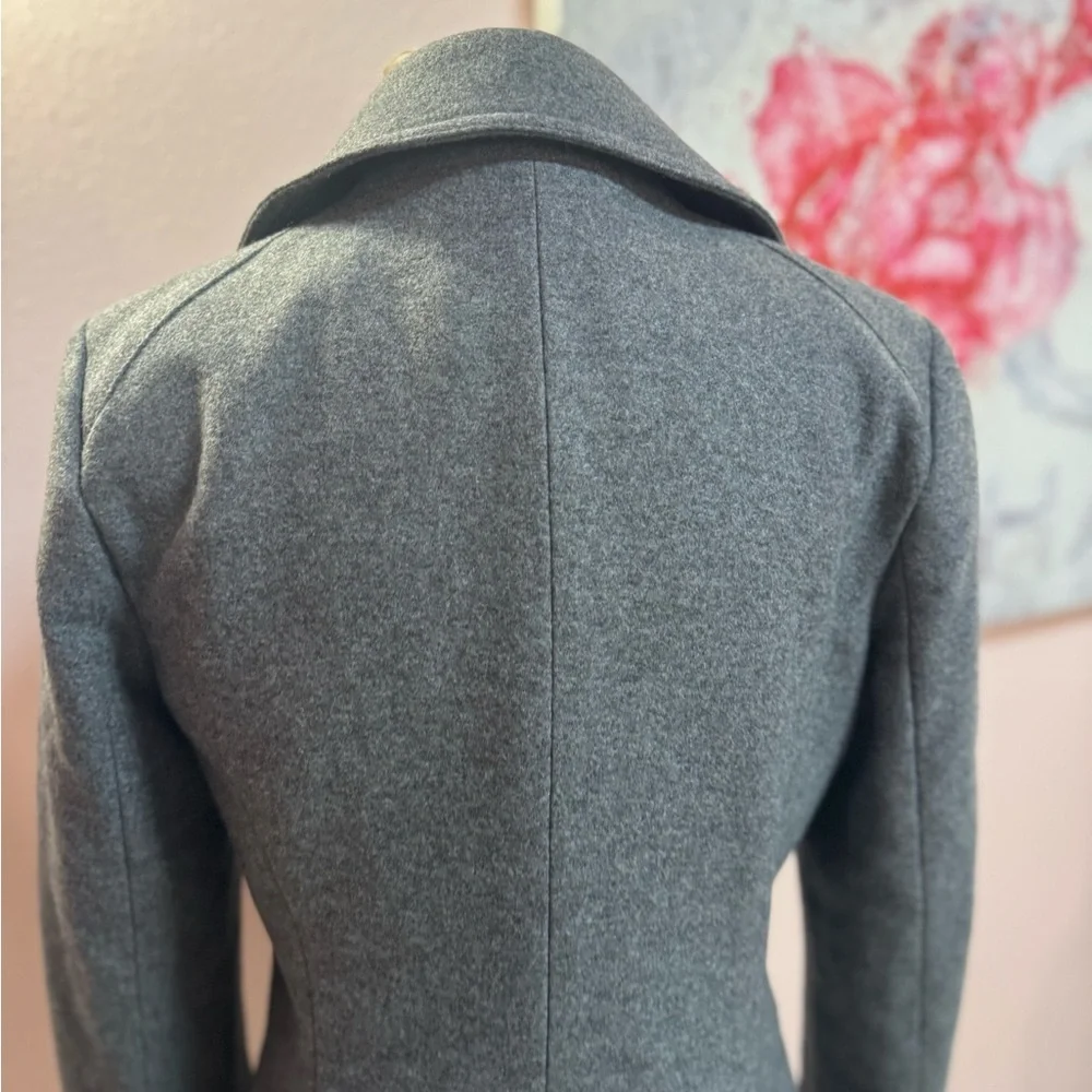 Banana Republic Women's Charcoal Gray Double-Breasted Peacoat